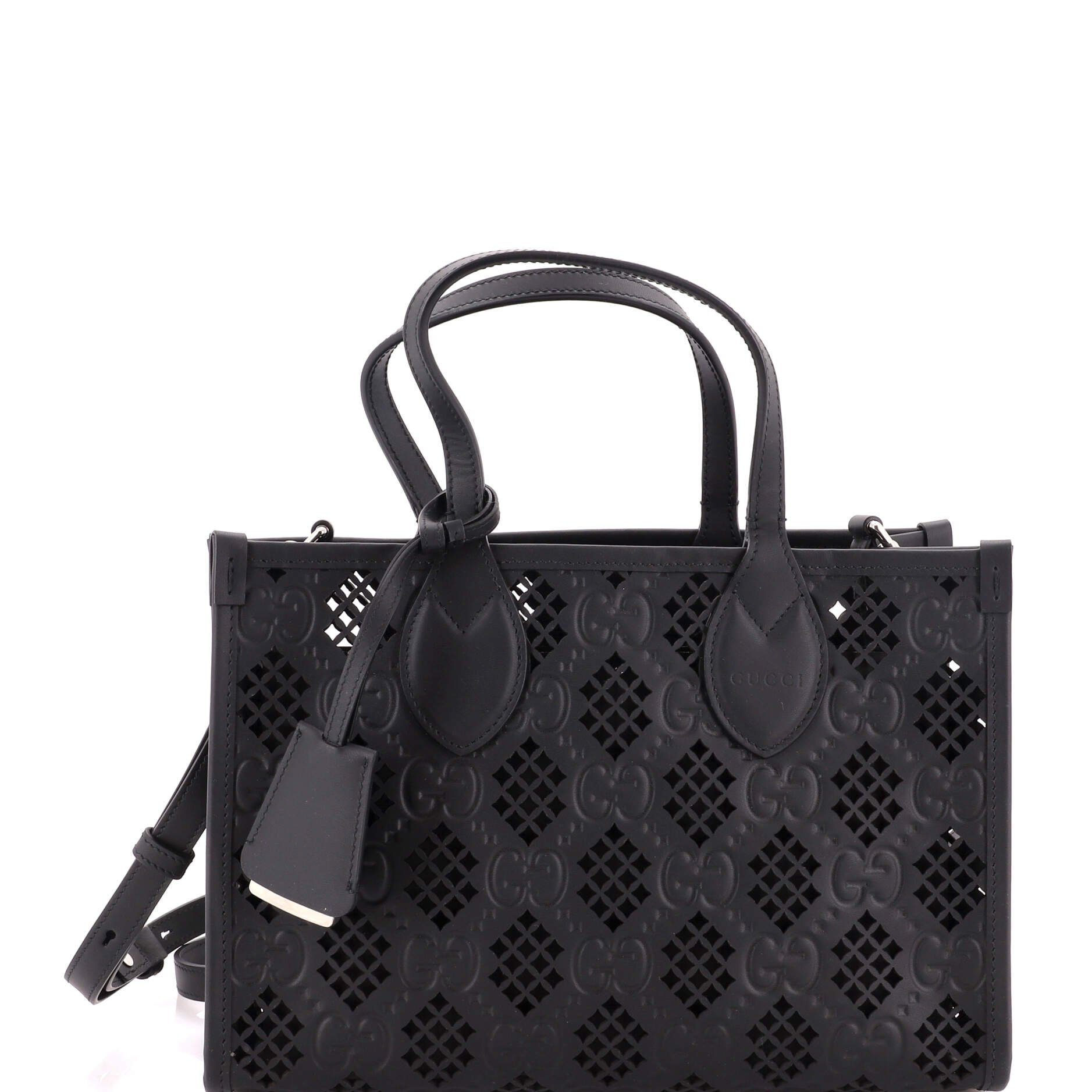 Convertible Tote GG Debossed Laser Cut Leather Small