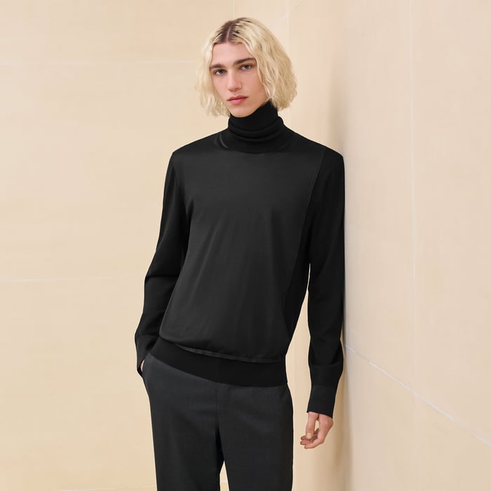 Noir "Decadre Laine & Soie" Turtleneck Sweater