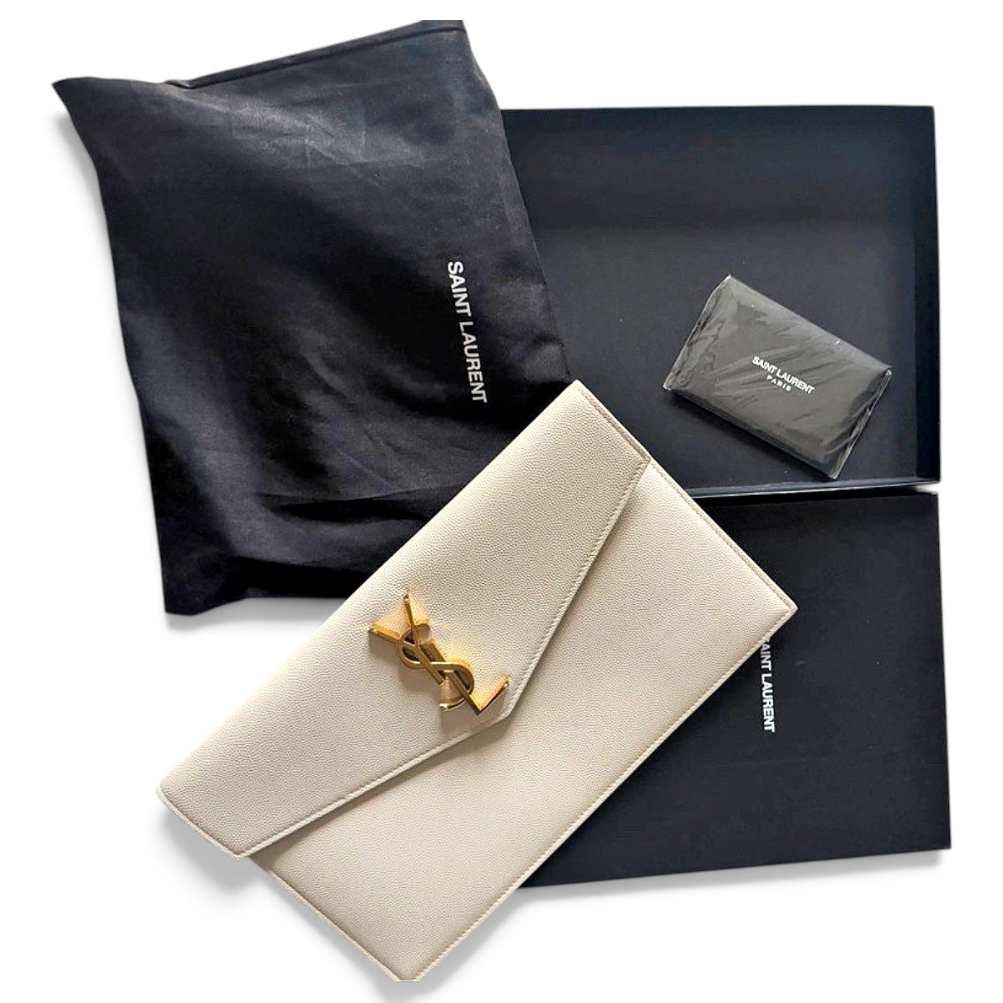 Leather clutch bag