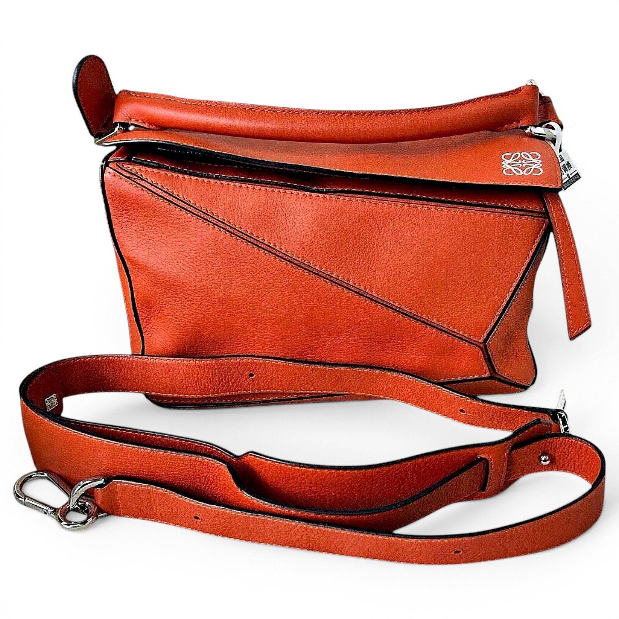 Puzzle leather handbag
