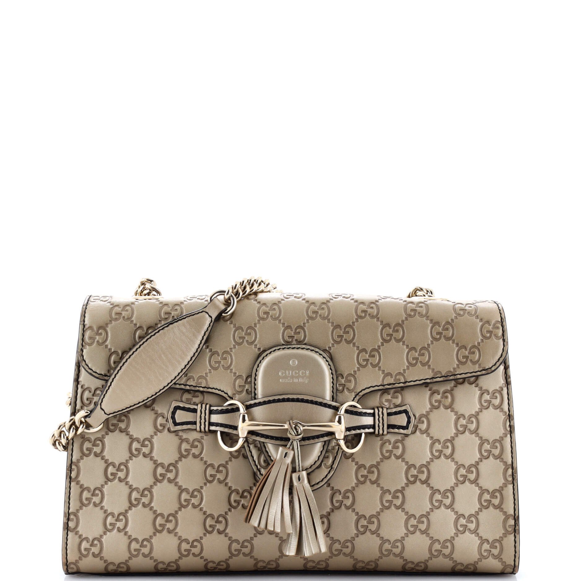 Emily Chain Flap Bag Guccissima Leather Medium