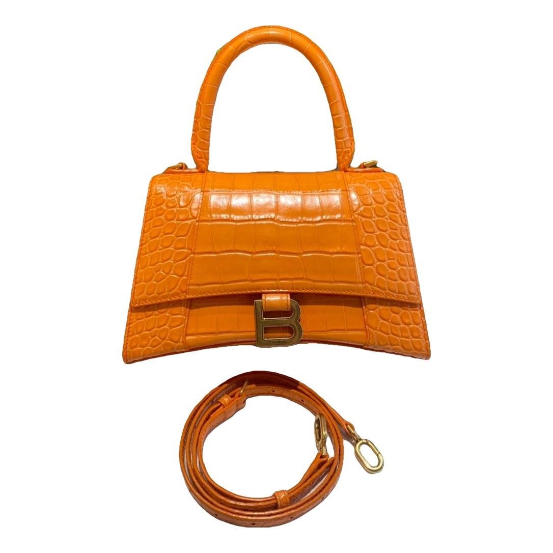 Hourglass leather handbag