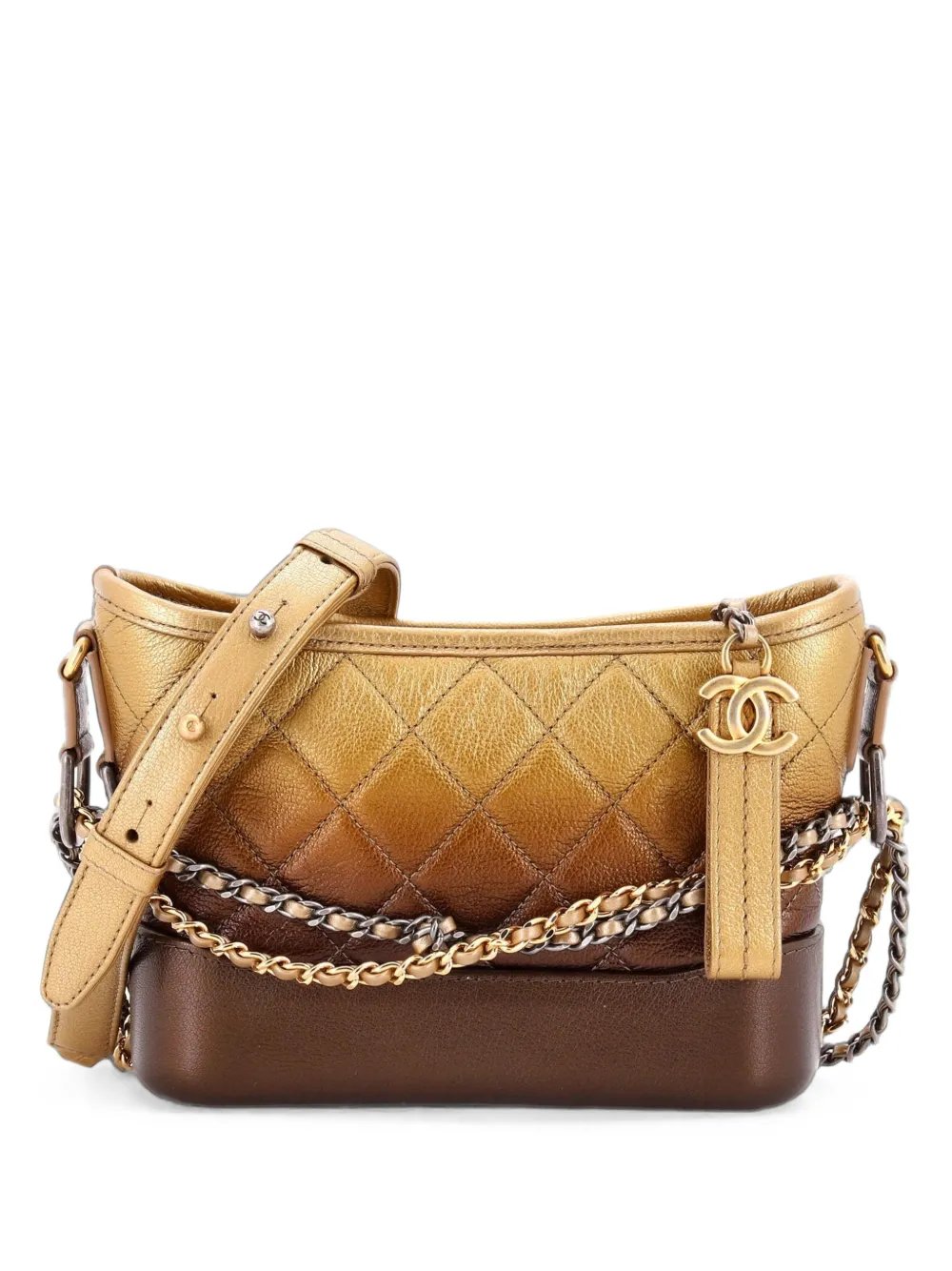 Gabrielle Quilted Ombre Goatskin Small hobo bag