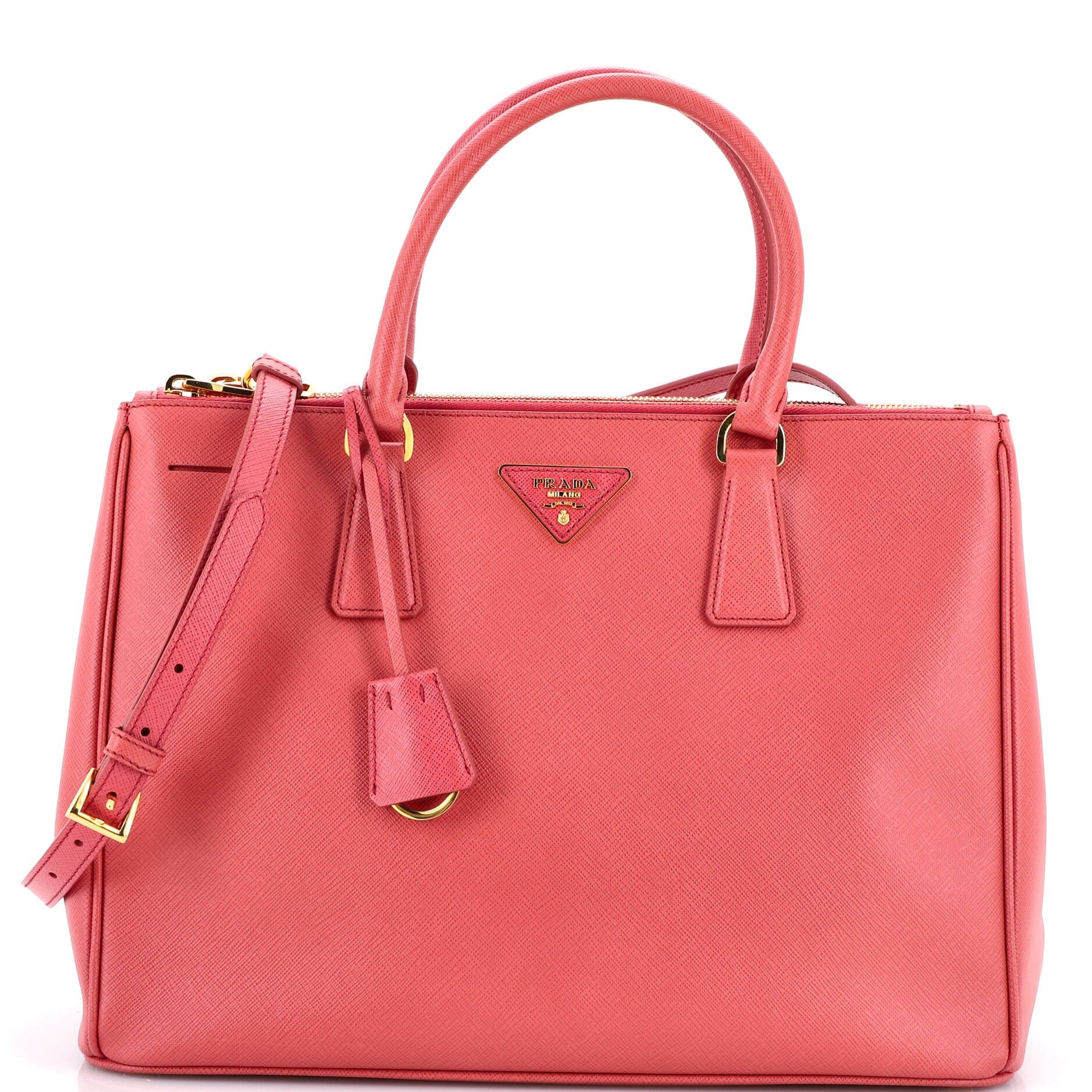 Double Zip Lux Tote Saffiano Leather Medium