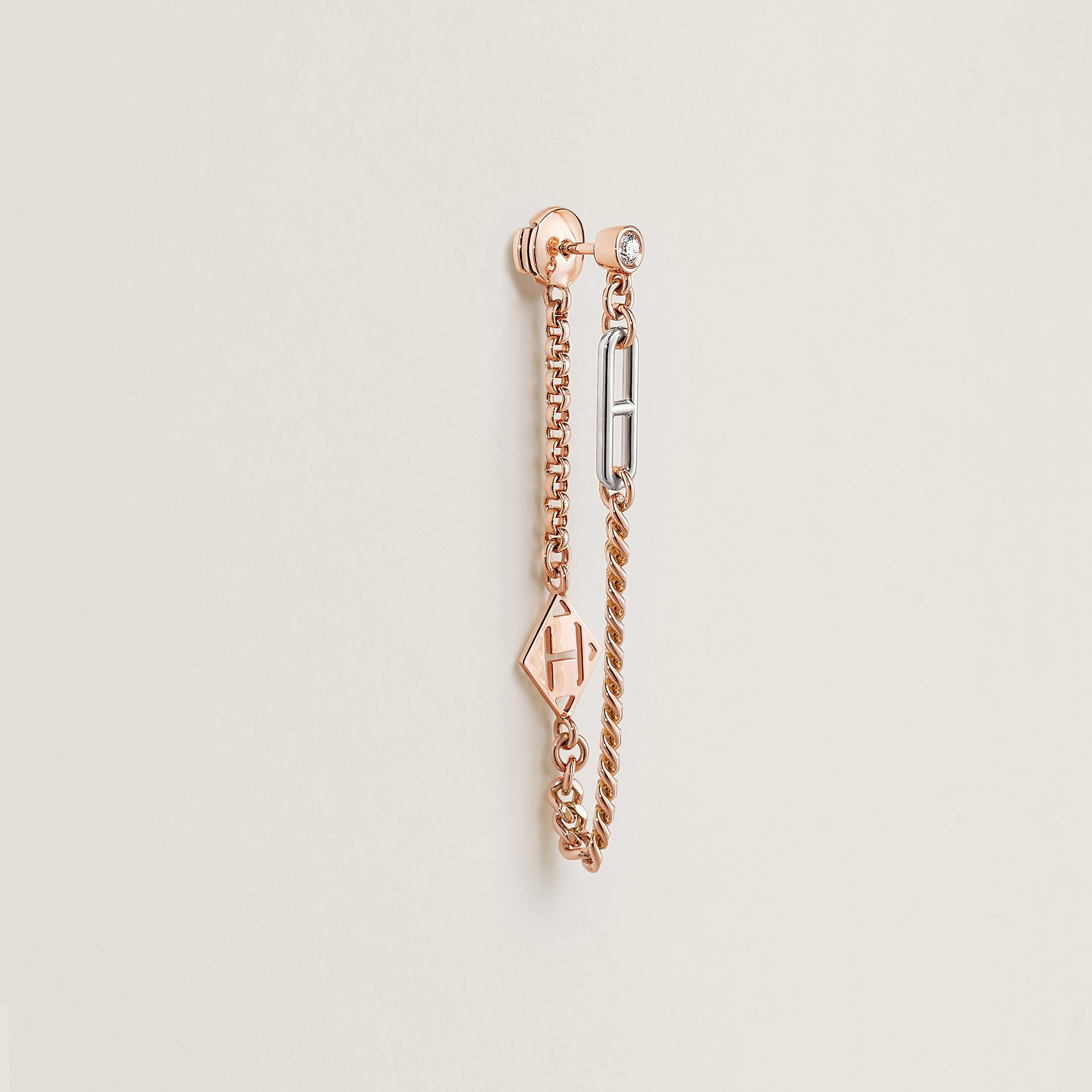 Mix and H single dangle earring