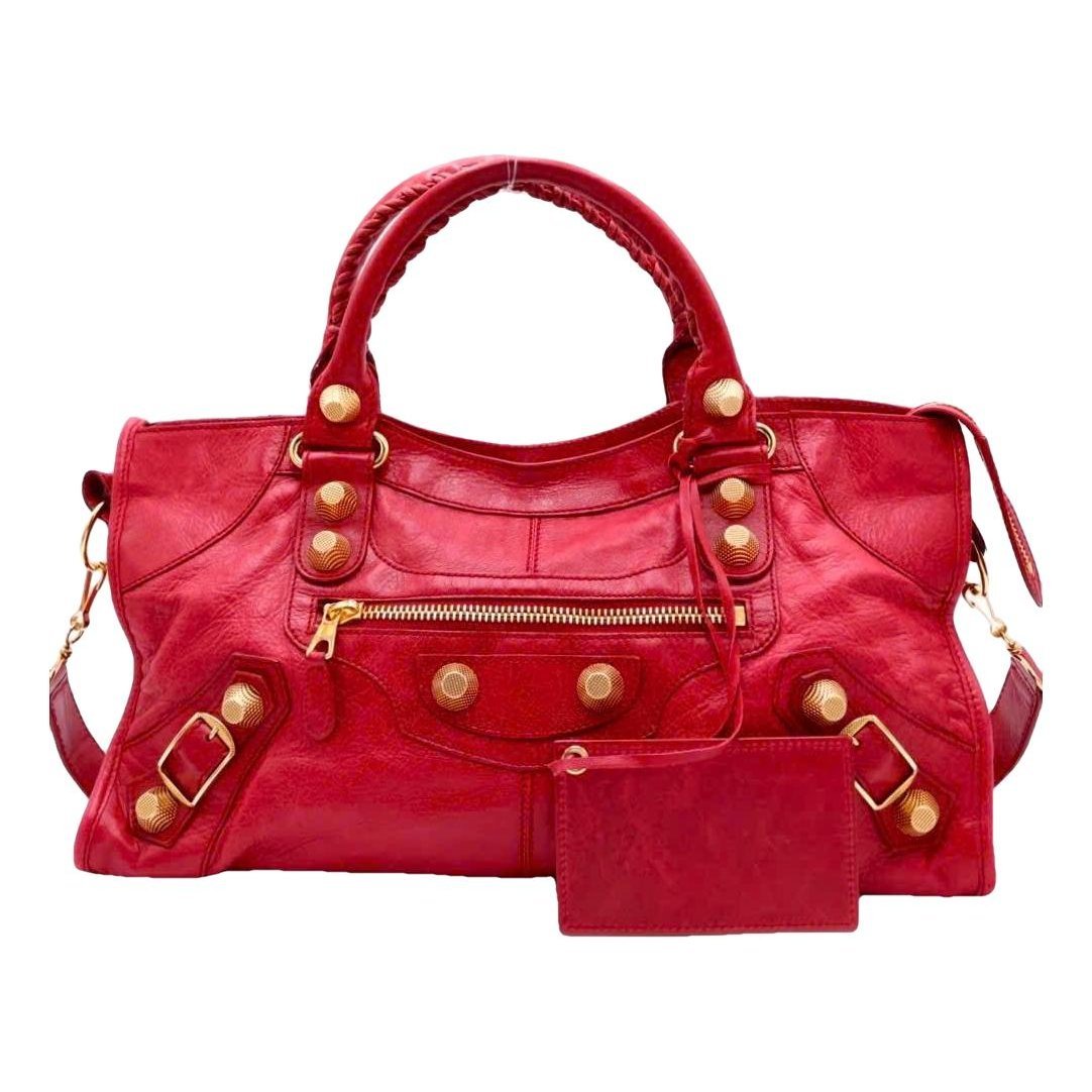 City leather handbag