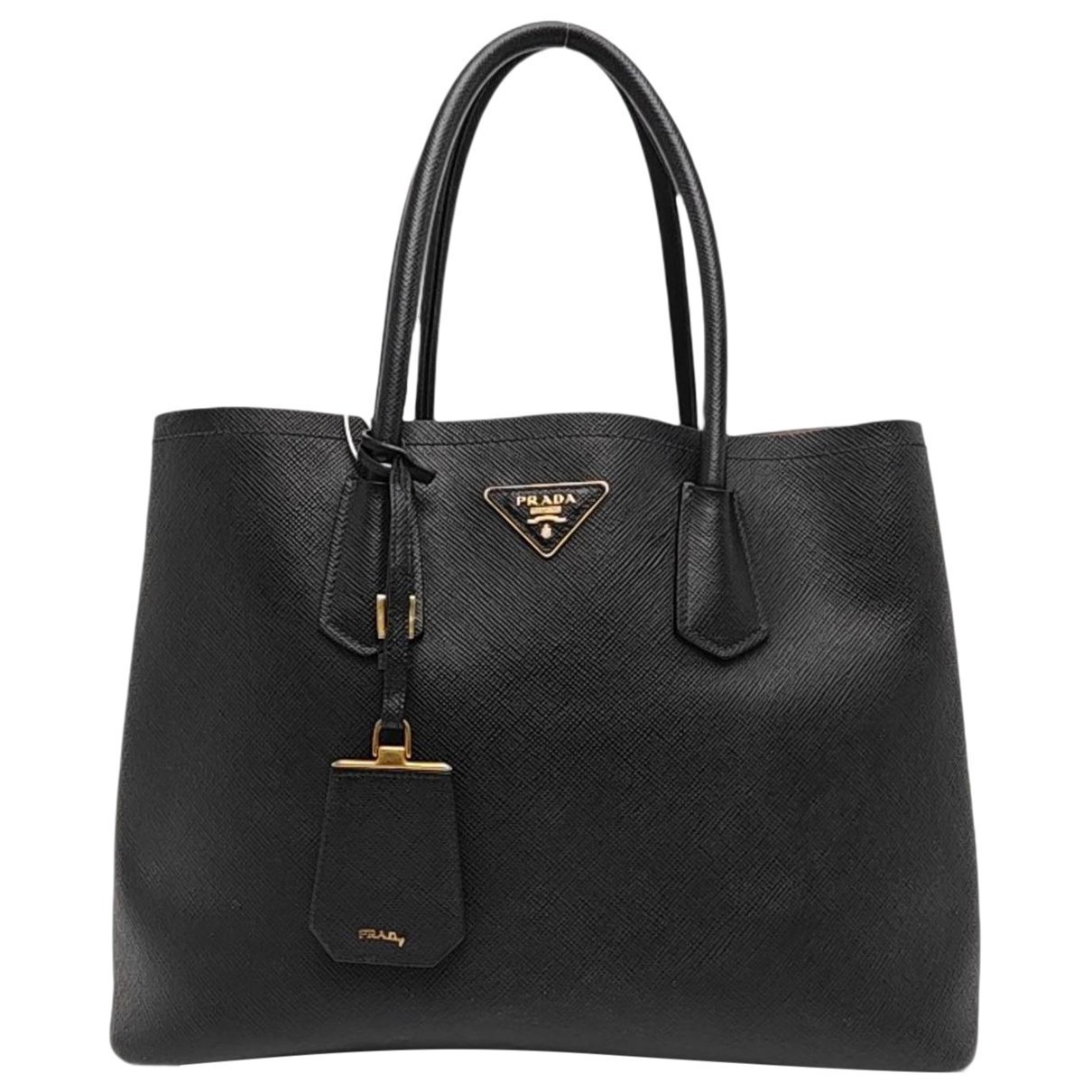 Double leather handbag