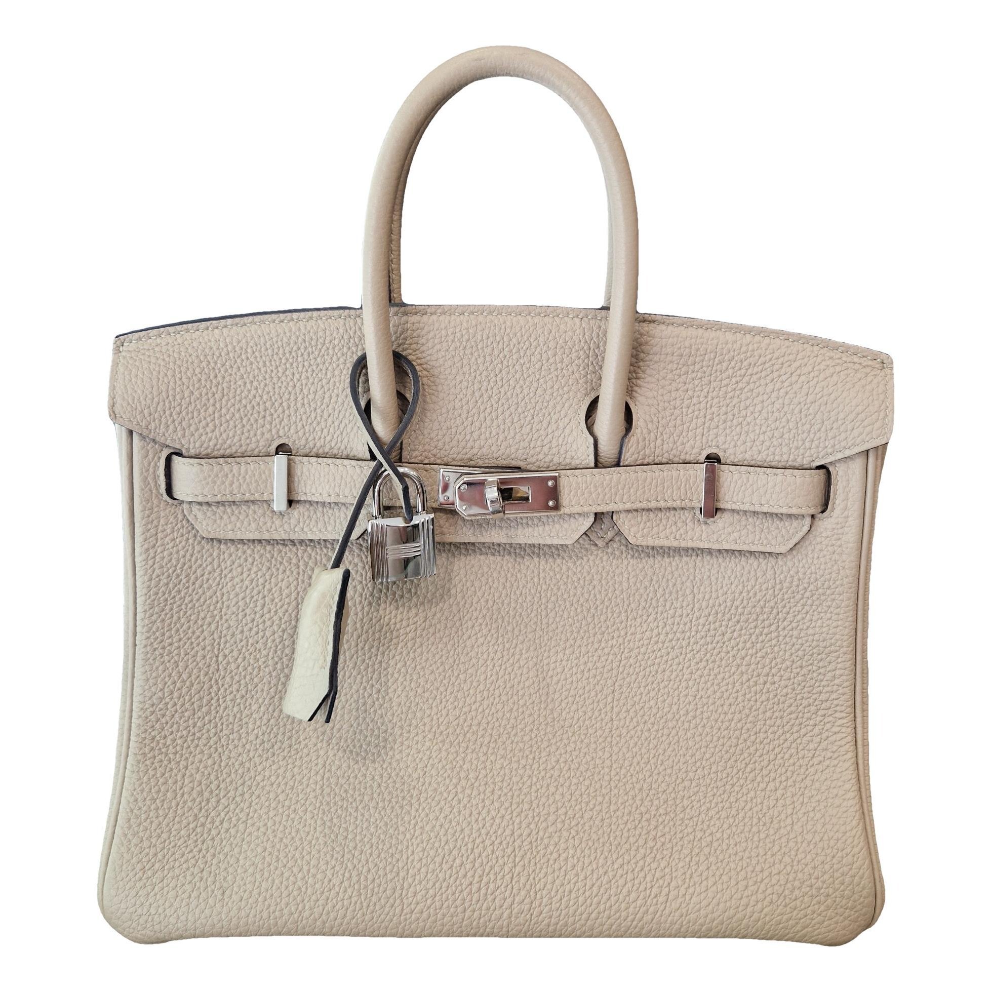 Hermes Birkin 25 Handbag Beige Marfa Togo Leather 2018