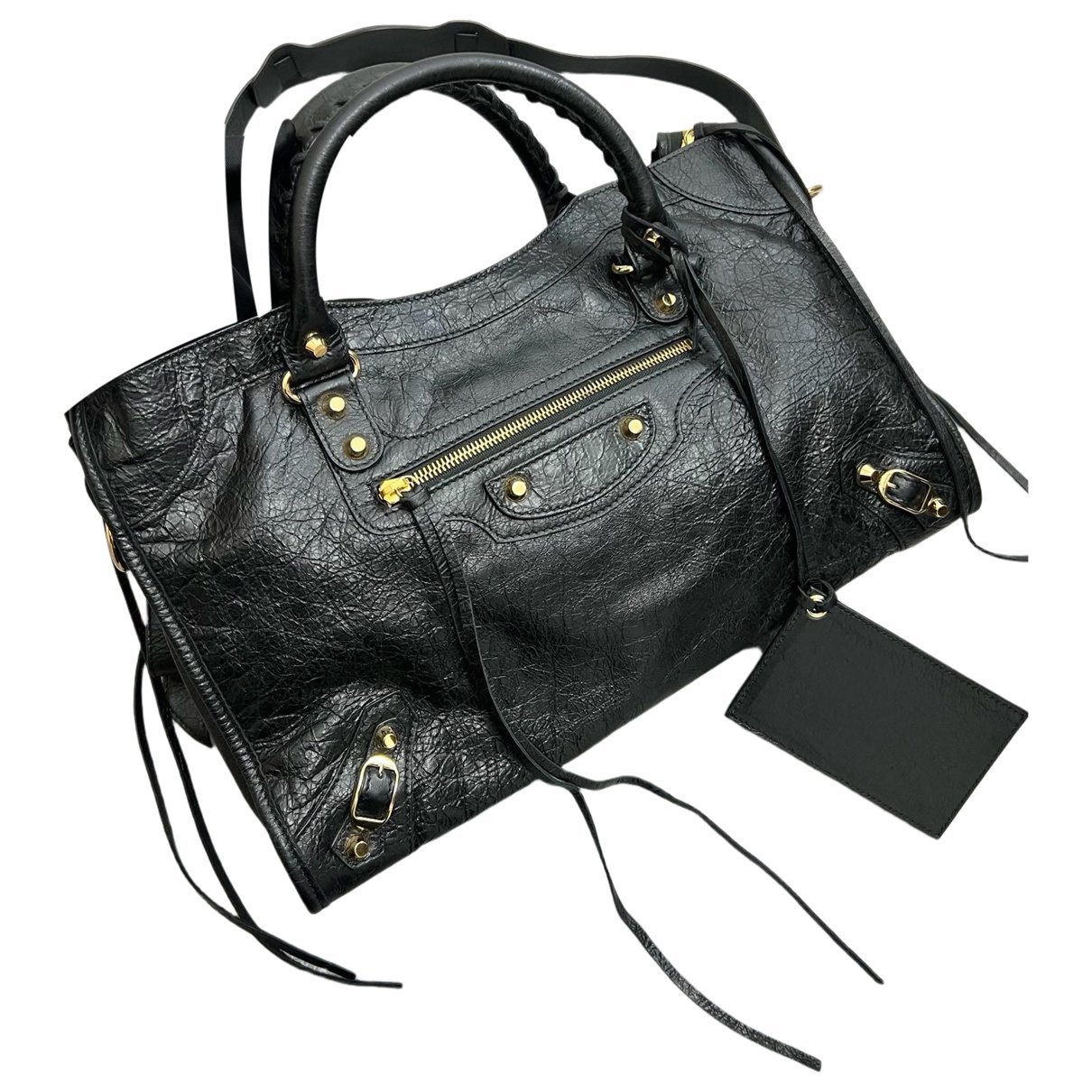 City leather handbag
