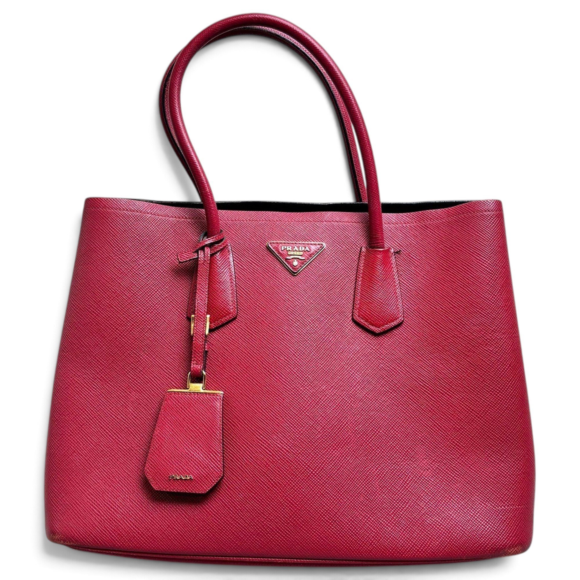 Double leather handbag