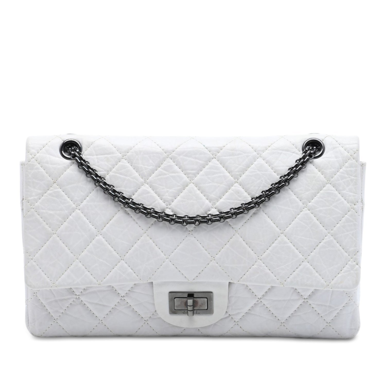 Calf Leather Quilted Aged Calfskin Reissue 2.55 Double Flap