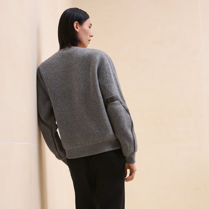 Gris Varsity Crewneck Sweater