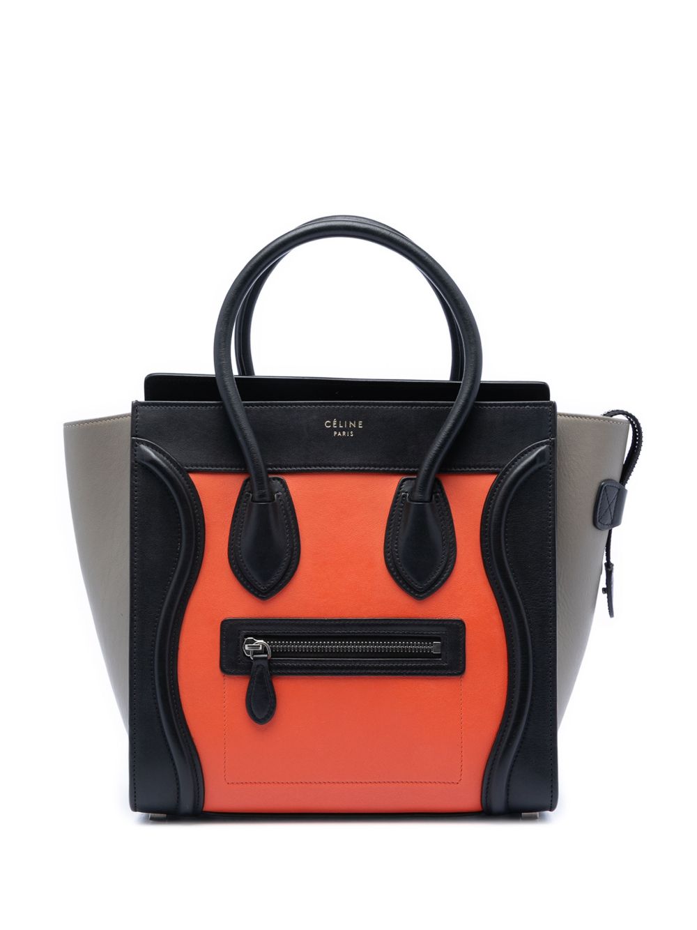 2014 Micro Tricolor Leather Luggage Tote handbag
