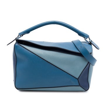 Medium Tricolor Calfskin Puzzle Satchel