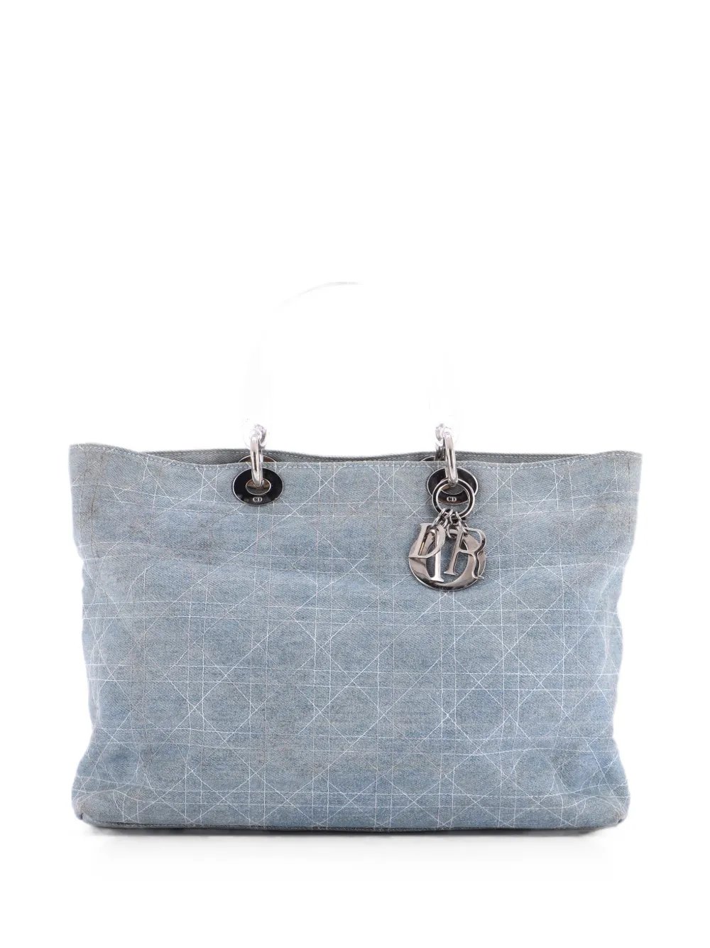 Vintage Lady Dior Bag Cannage Quilt Denim Large satchel
