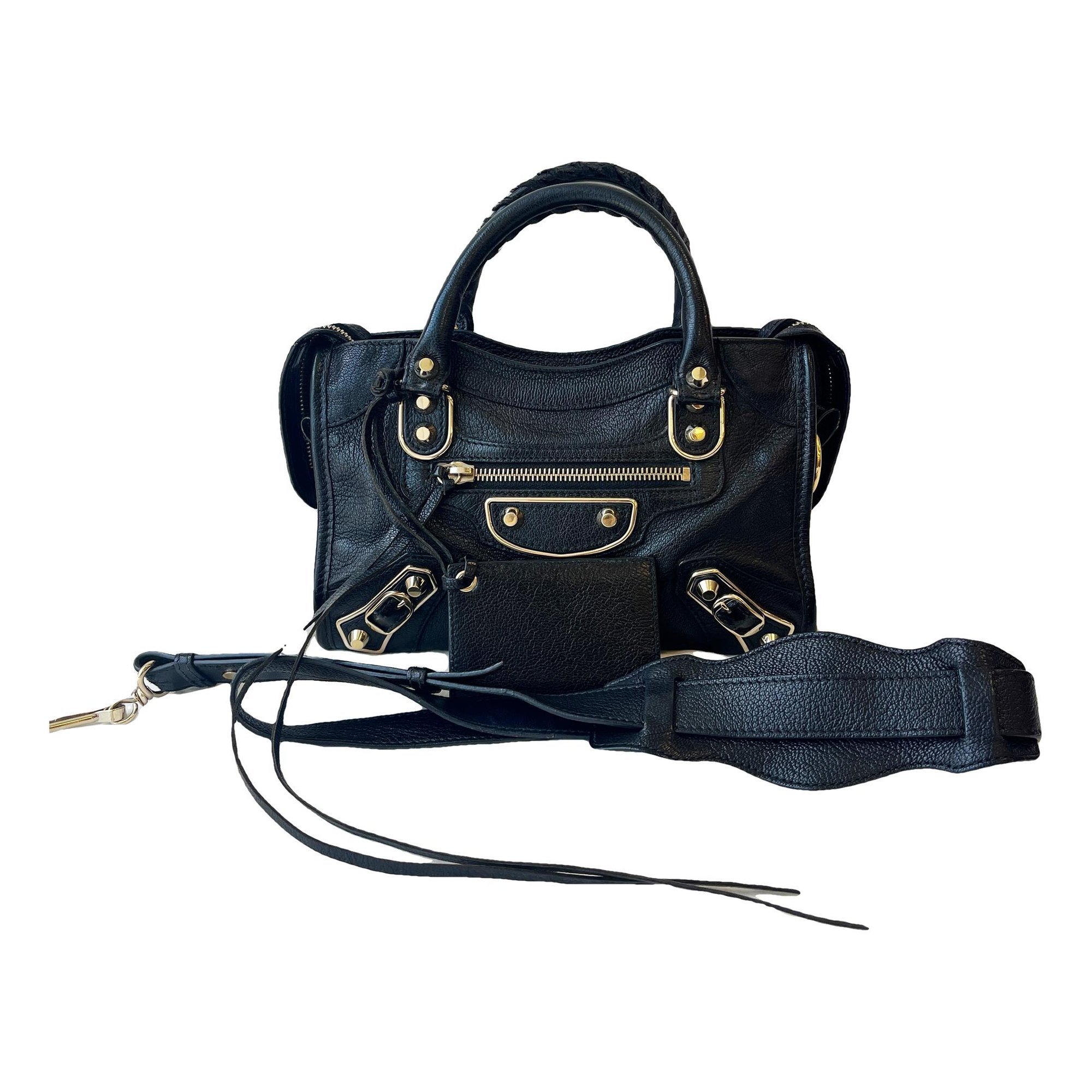 City leather handbag
