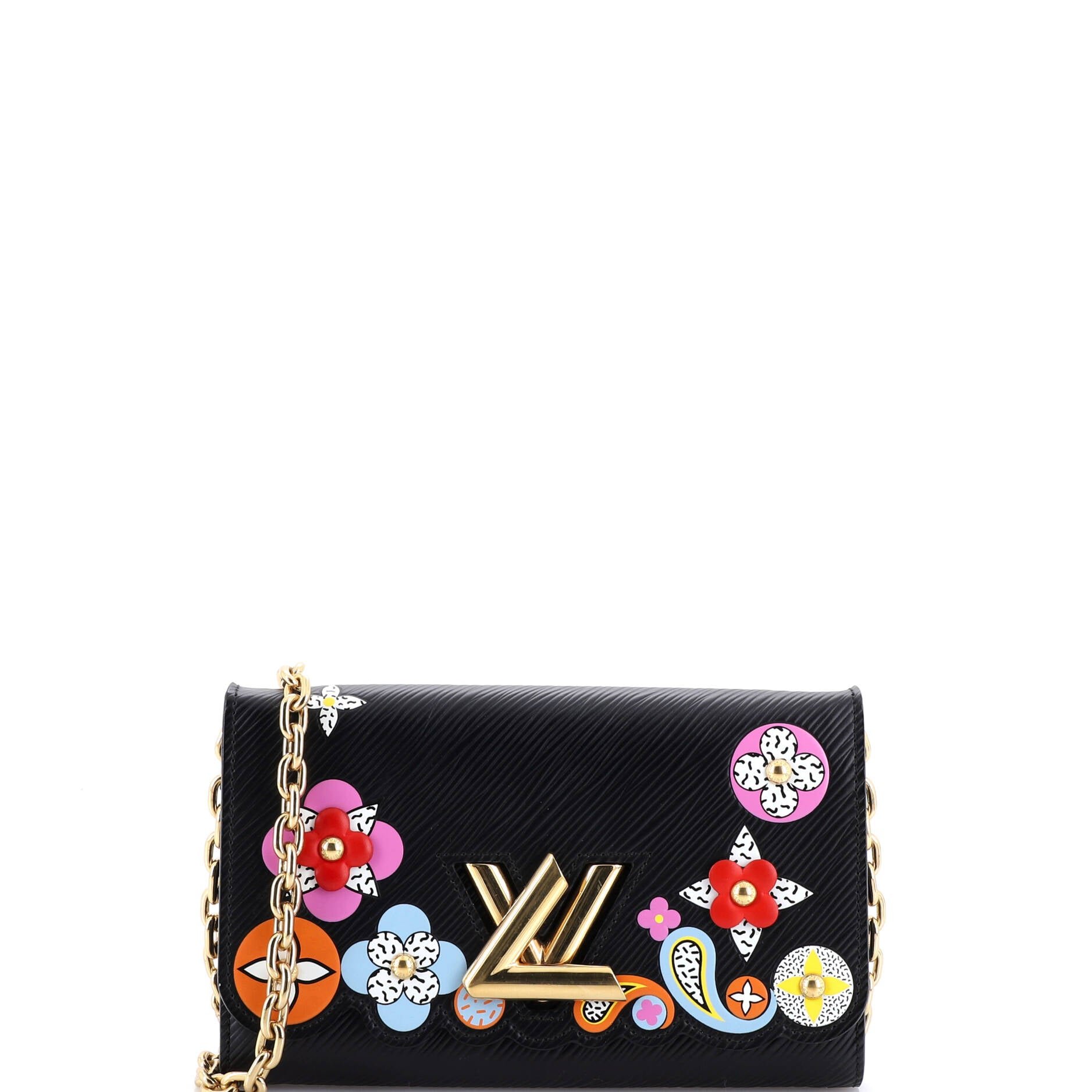 Louis Vuitton Twist Chain Wallet Limited Edition Floral Patchwork Epi Leather
