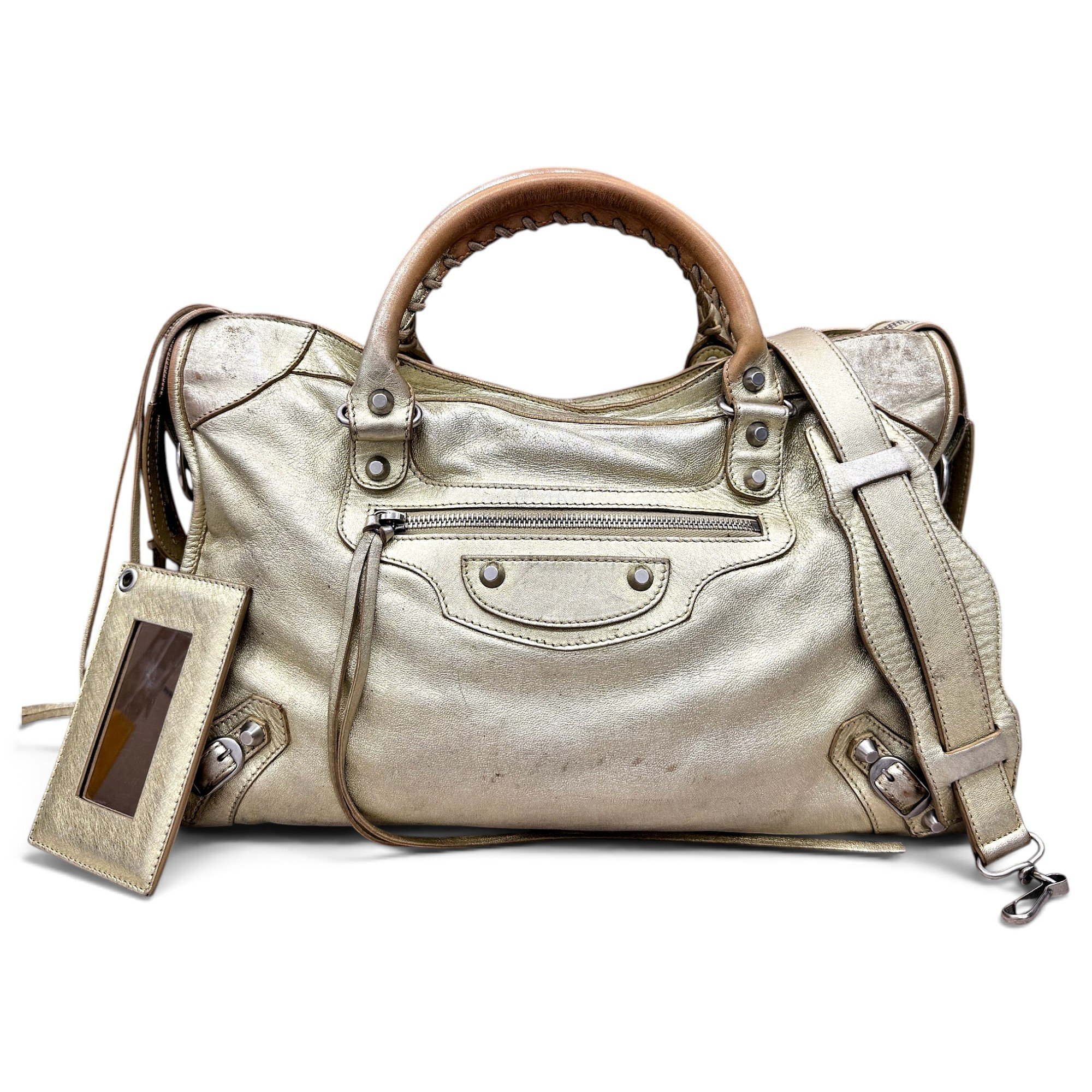 City leather handbag