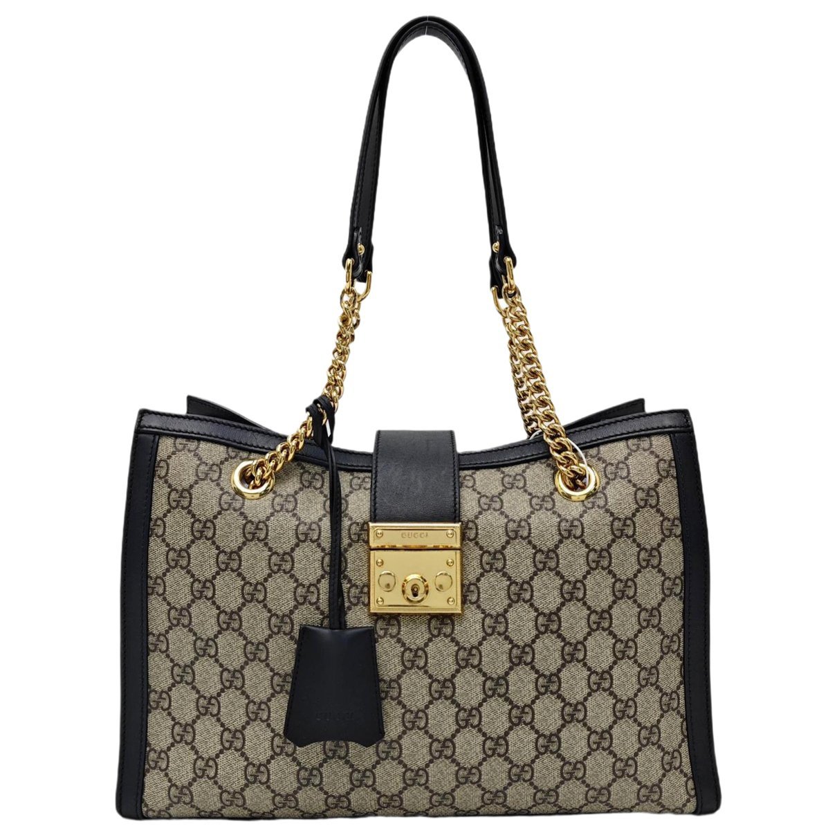 Padlock leather handbag