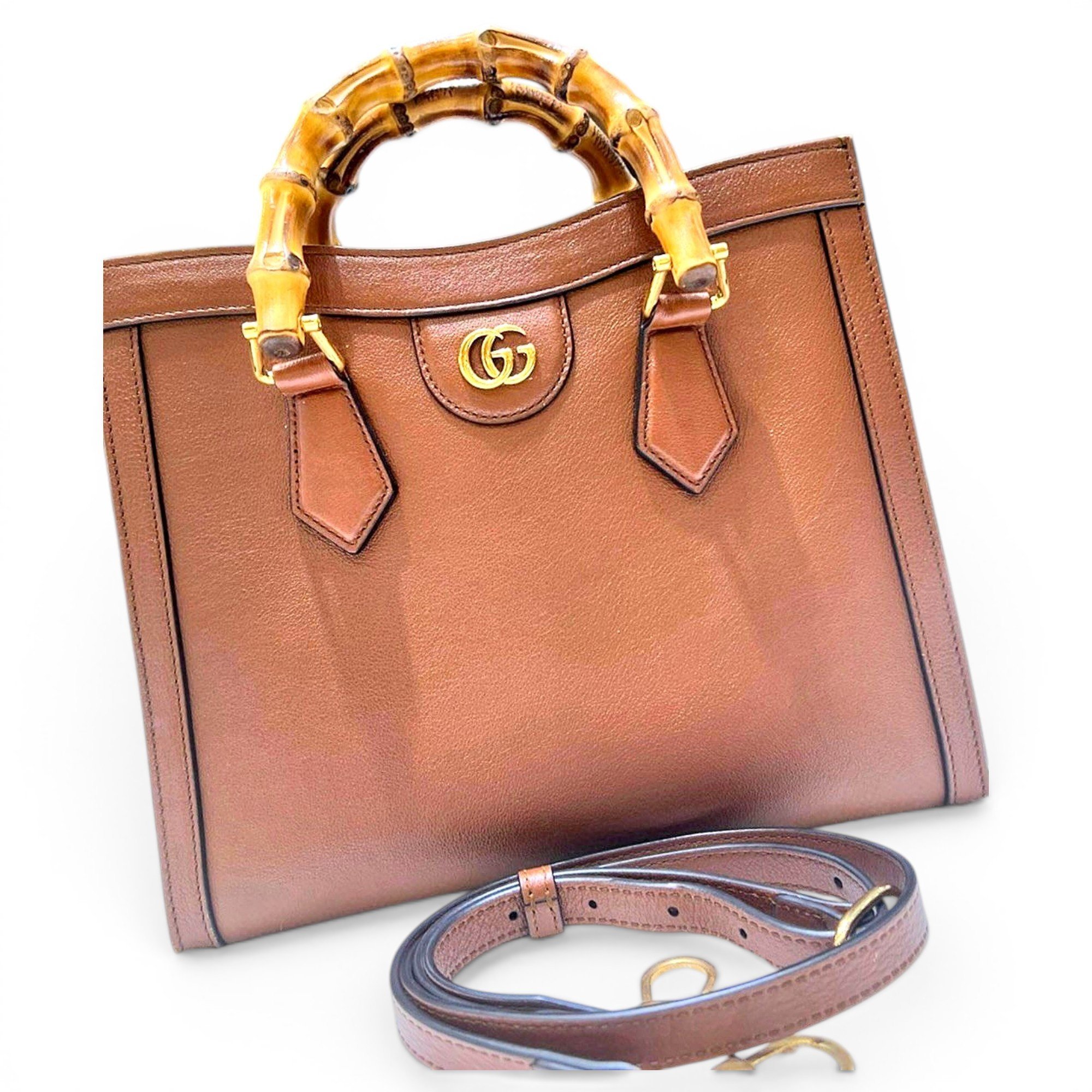 Diana Bamboo leather handbag