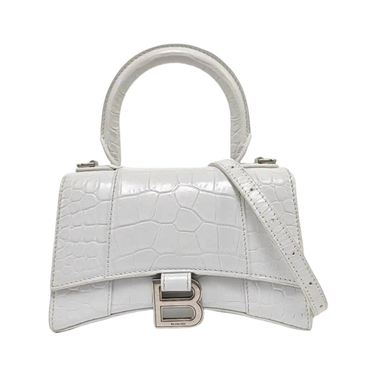 Hourglass leather handbag