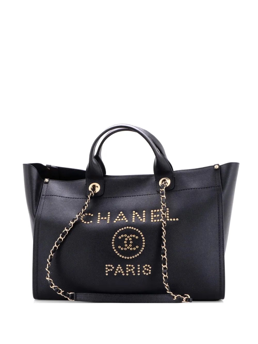 Deauville Studded Caviar Medium tote bag