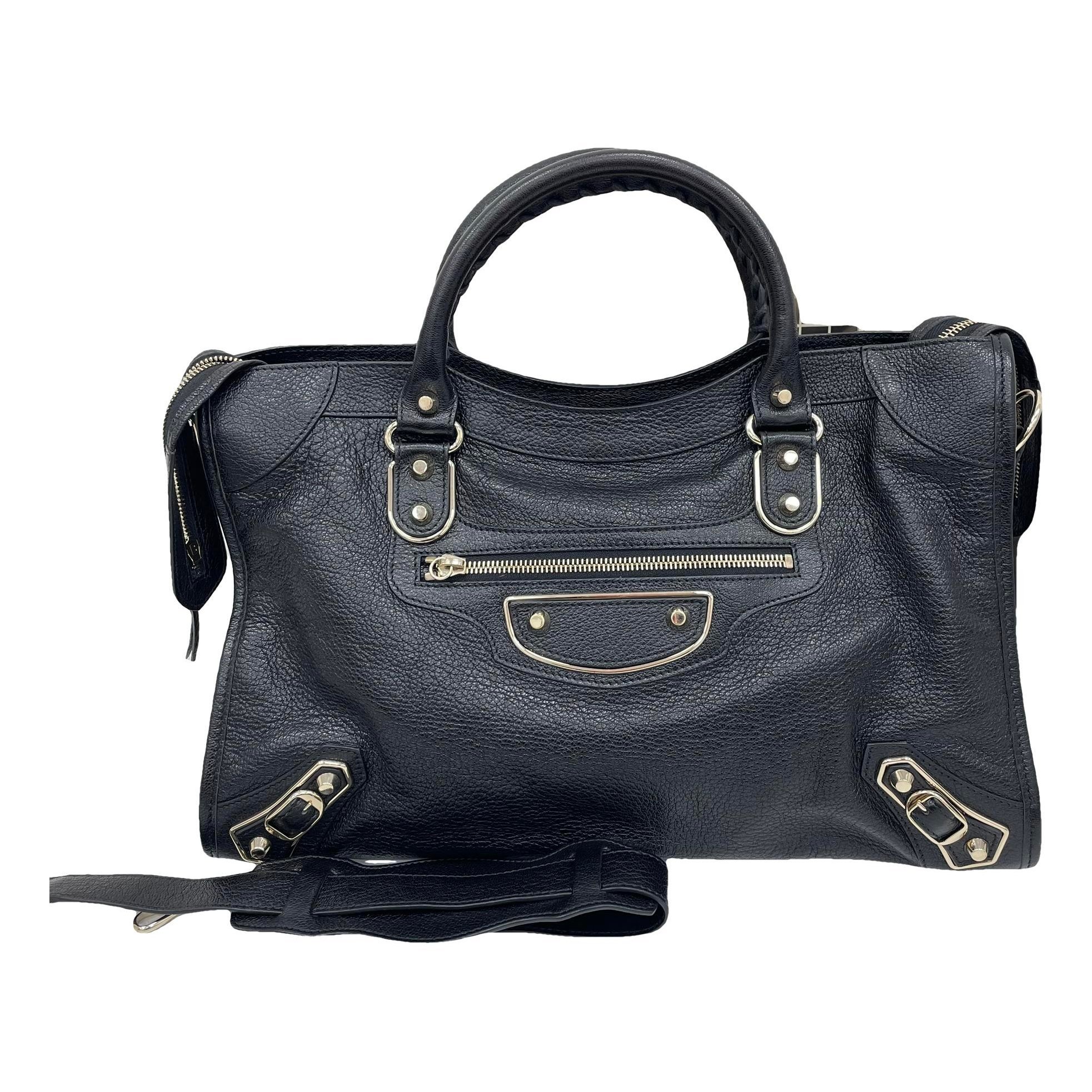 City leather handbag