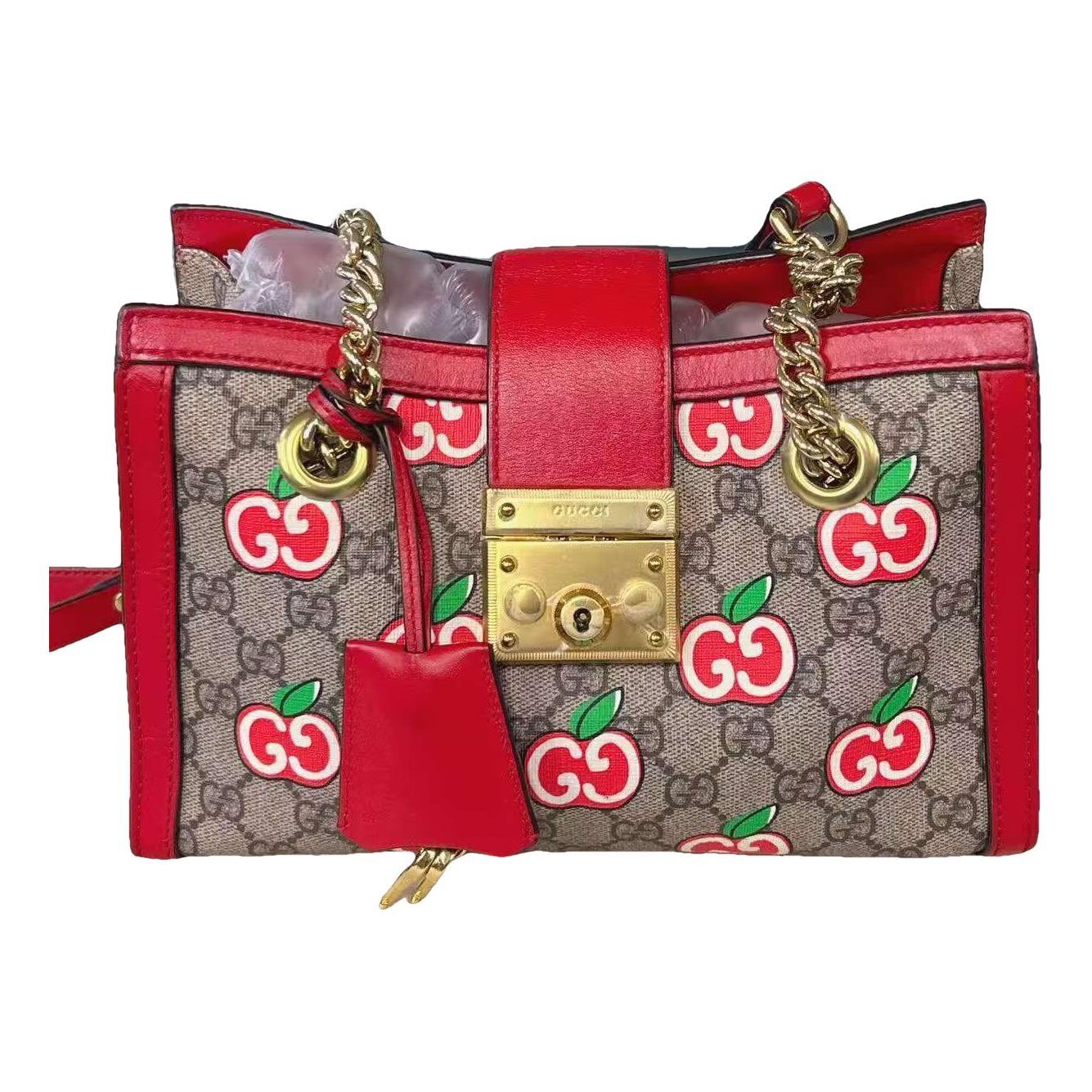 Padlock leather handbag
