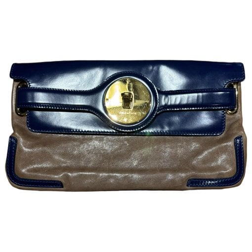 Leather clutch bag