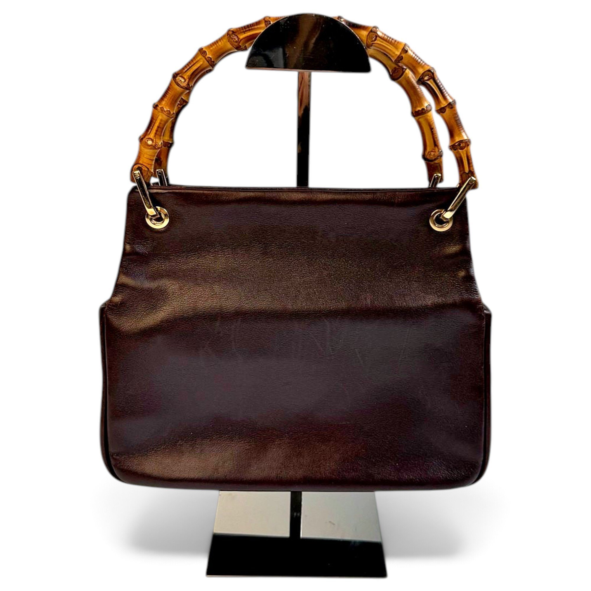 Bamboo Top Handle leather handbag