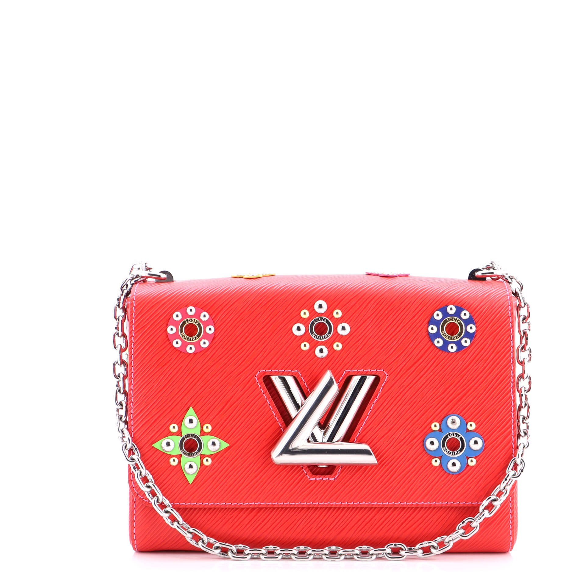 Louis Vuitton Twist Handbag Limited Edition Flower Embellished Epi Leather MM
