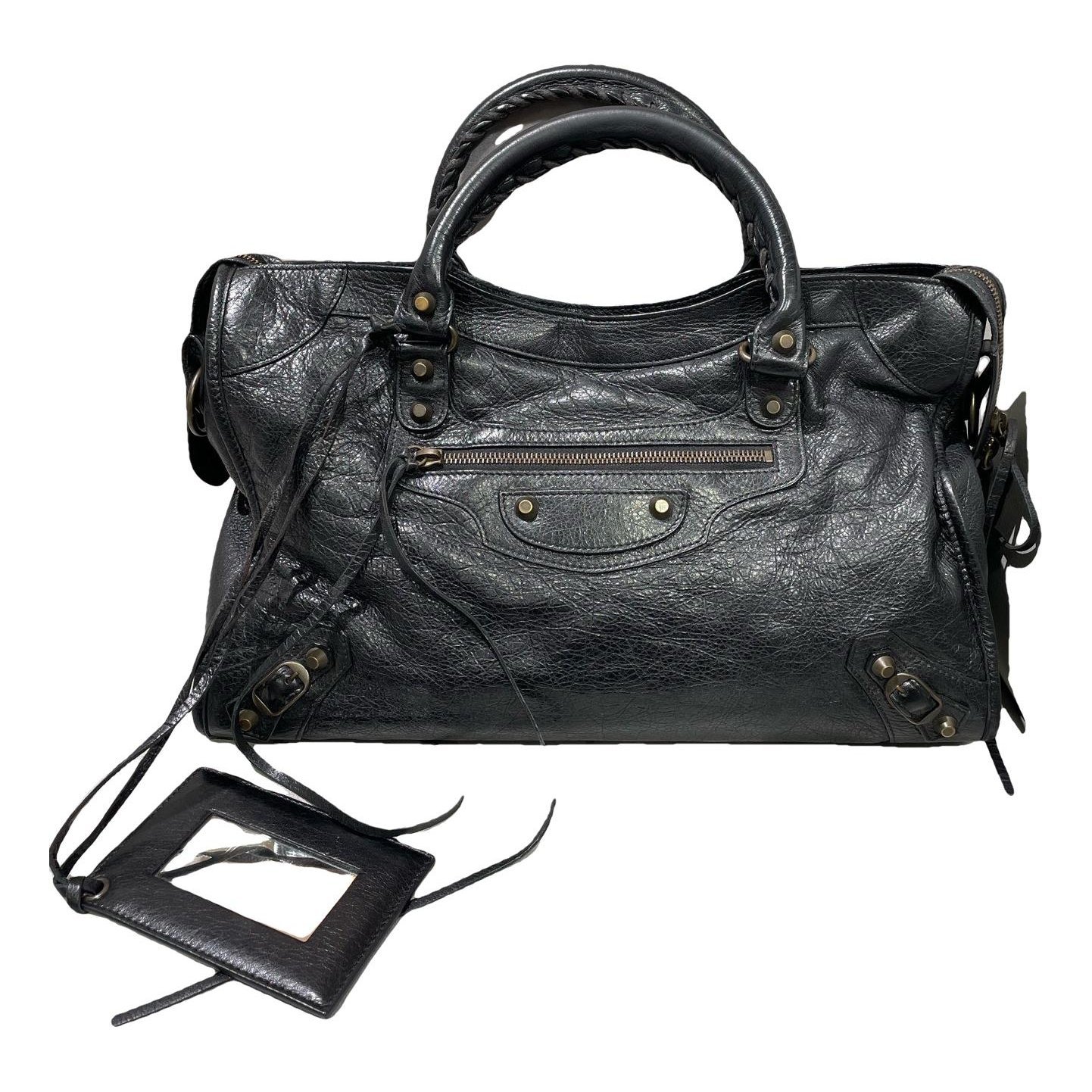 City leather handbag