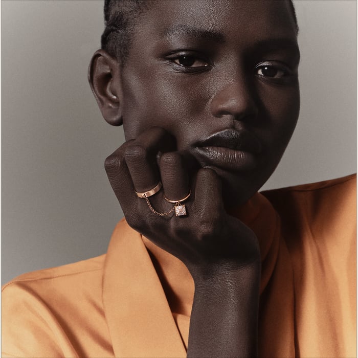Sans Coloris Hermès Clou d'H Double Ring