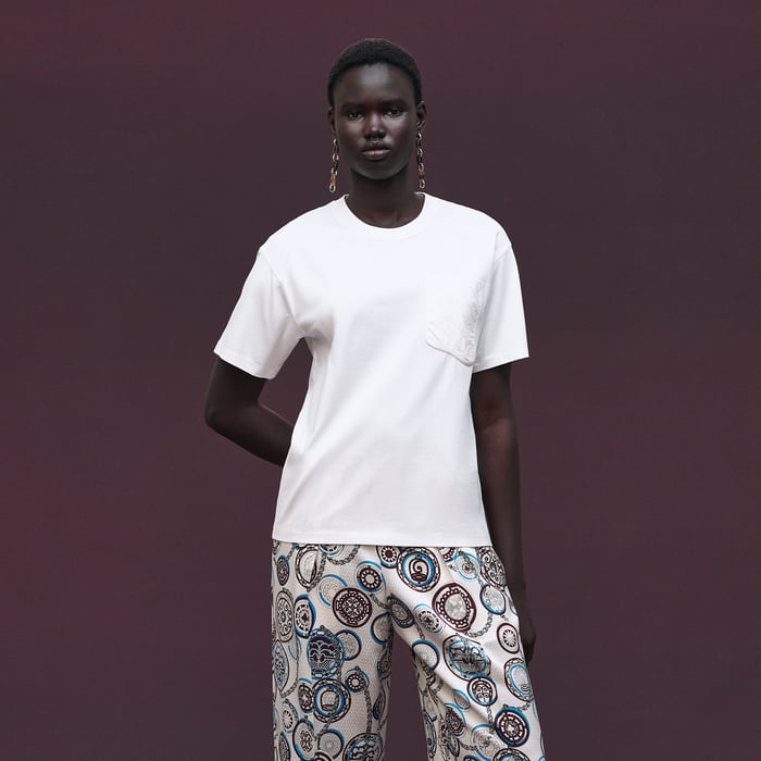Blanc Maxi Embroidered Pocket T-shirt