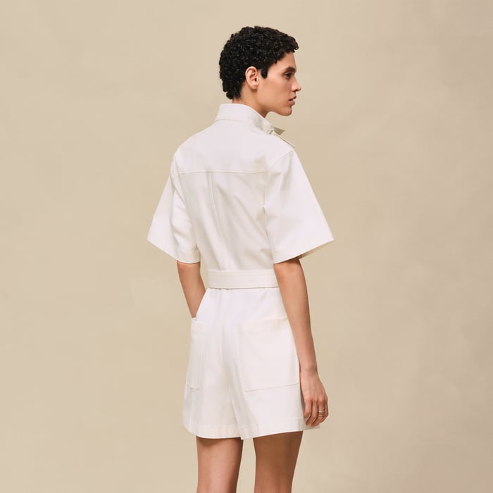 Blanc Naturel Double Cotton Twill Jumpsuit