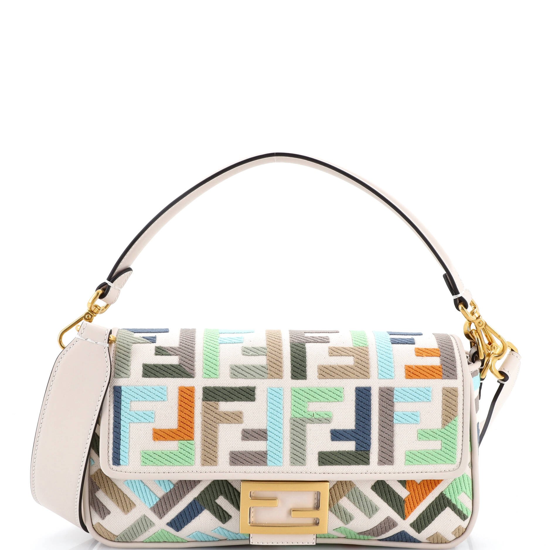 Fendi Baguette NM Bag Zucca Embroidered Canvas Medium