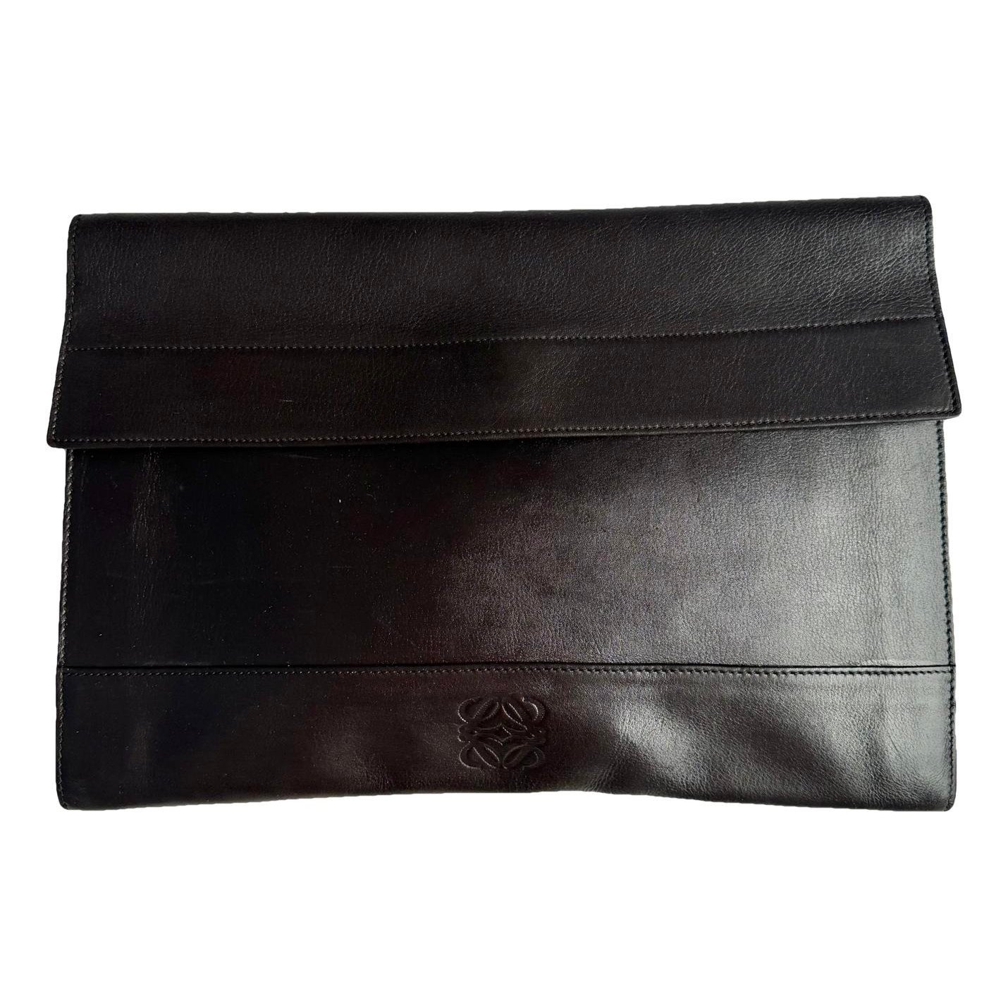 Leather clutch bag