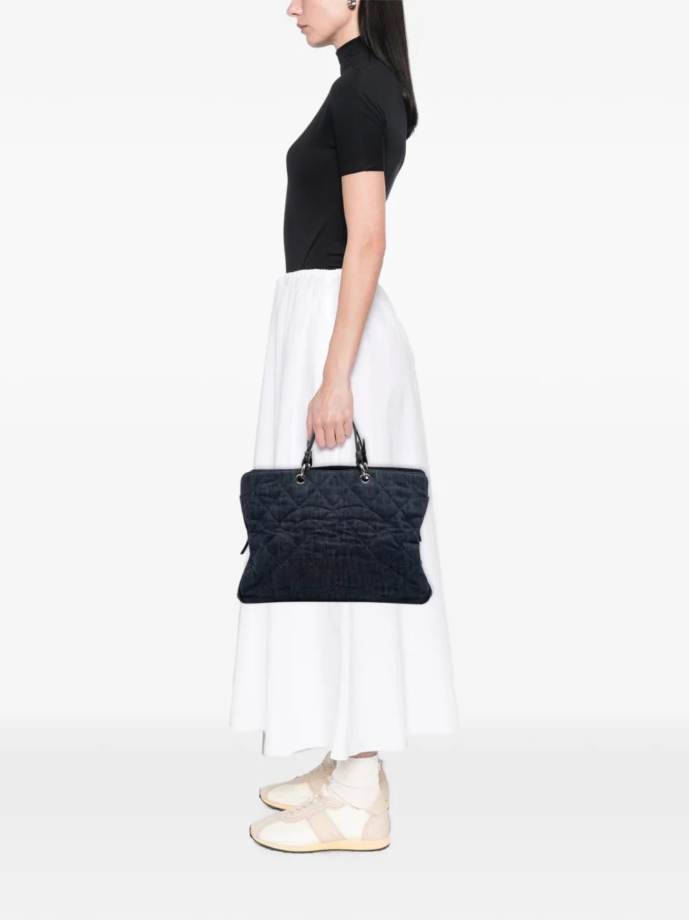 2008-2009 Large CC Quilted Denim Timeless tote bag