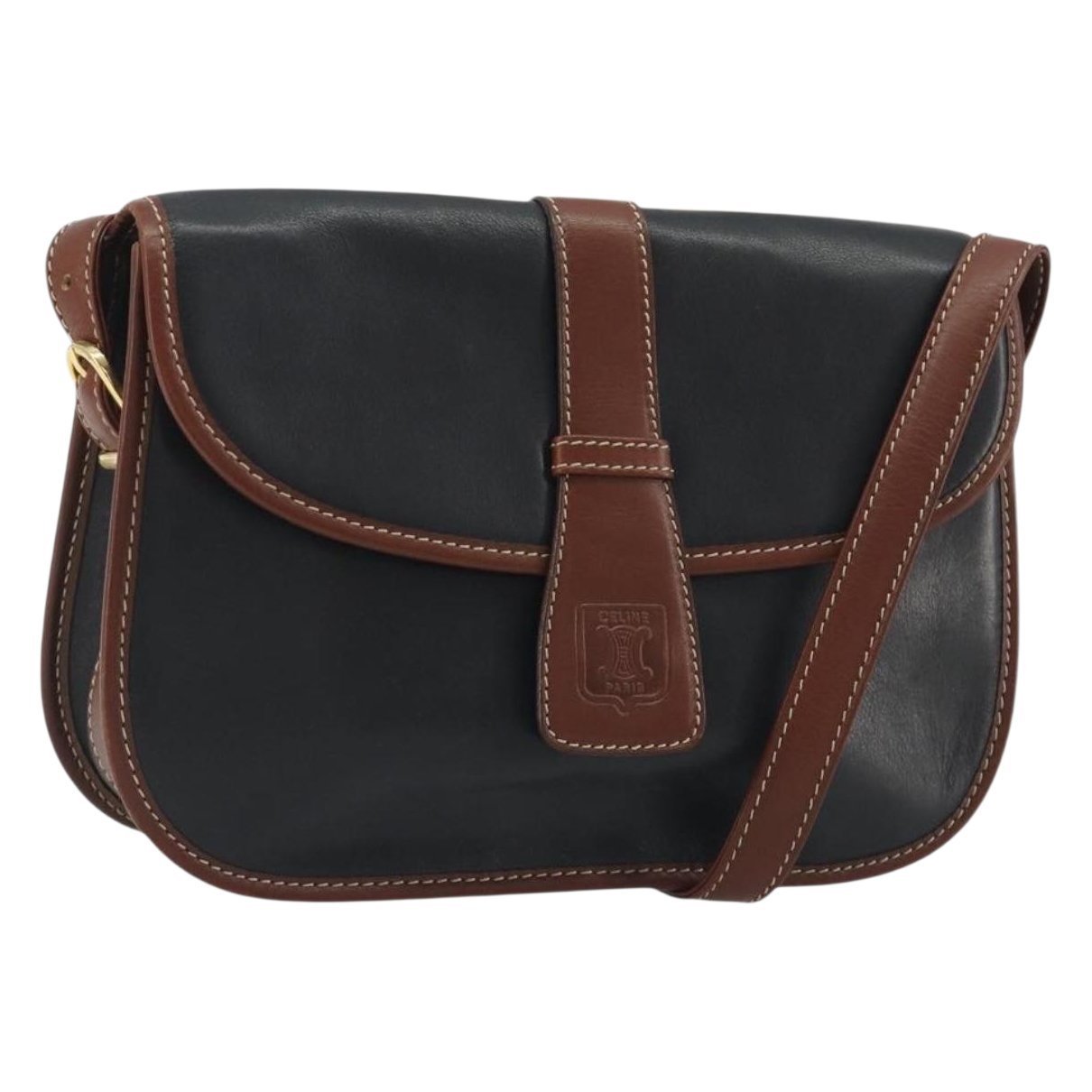Case flap leather handbag