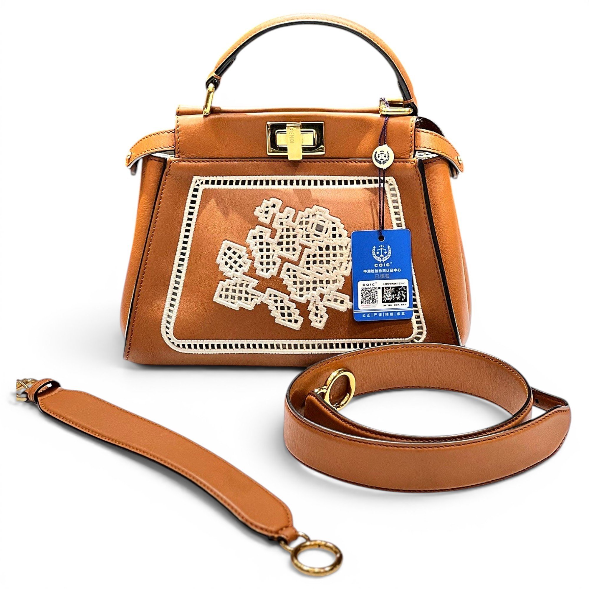 Peekaboo leather handbag