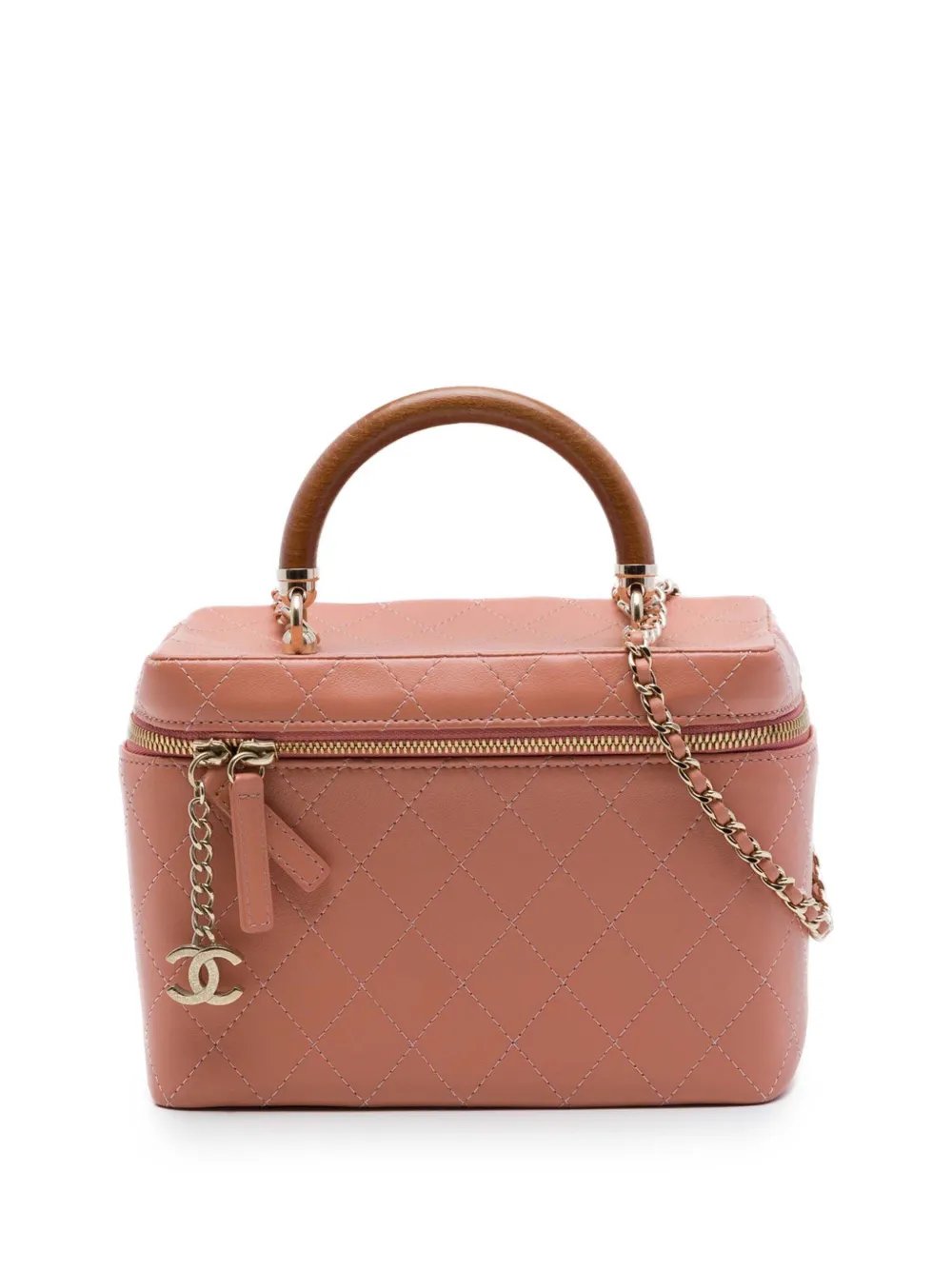 2018-2019 Large Quilted Lambskin Knock On Wood Vanity Case satchel