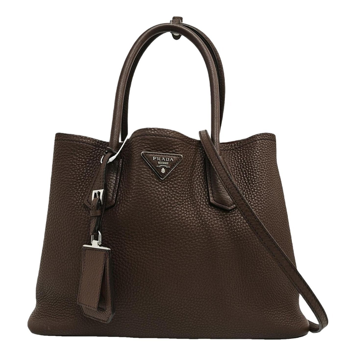 Double leather handbag