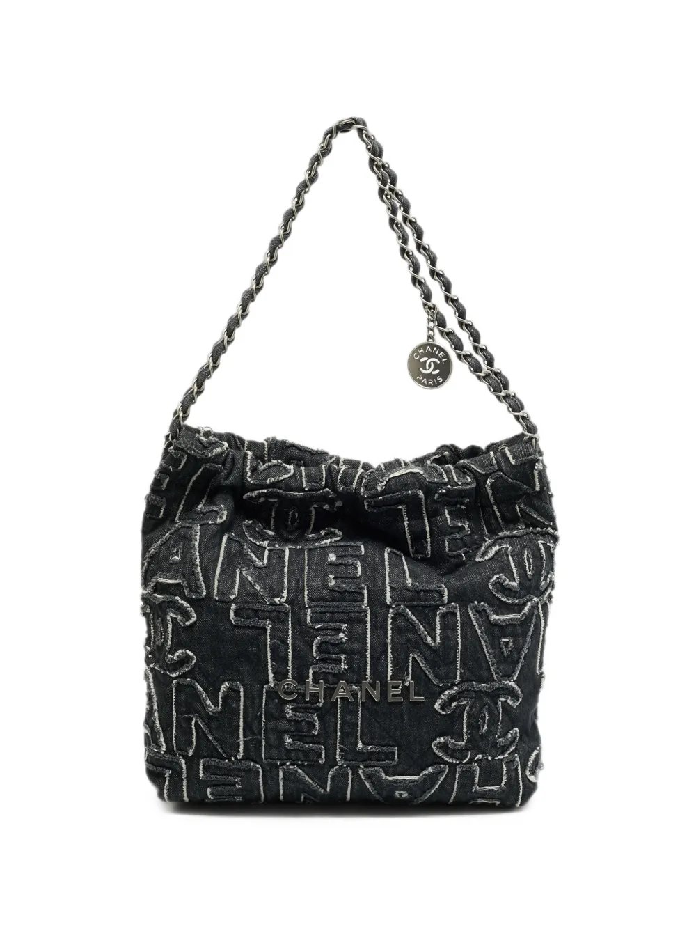 Chanel 22 logo-patchwork shoulder bag
