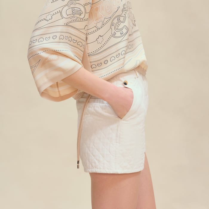 Blanc Perle "Candy Libris" Long-sleeve Twillaine T-shirt Sweater