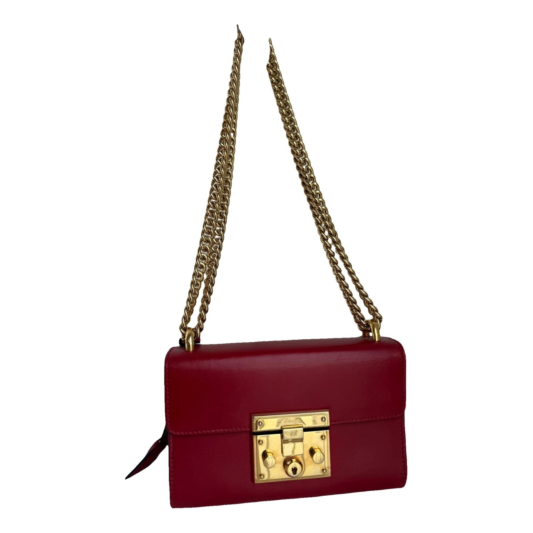 Padlock leather handbag