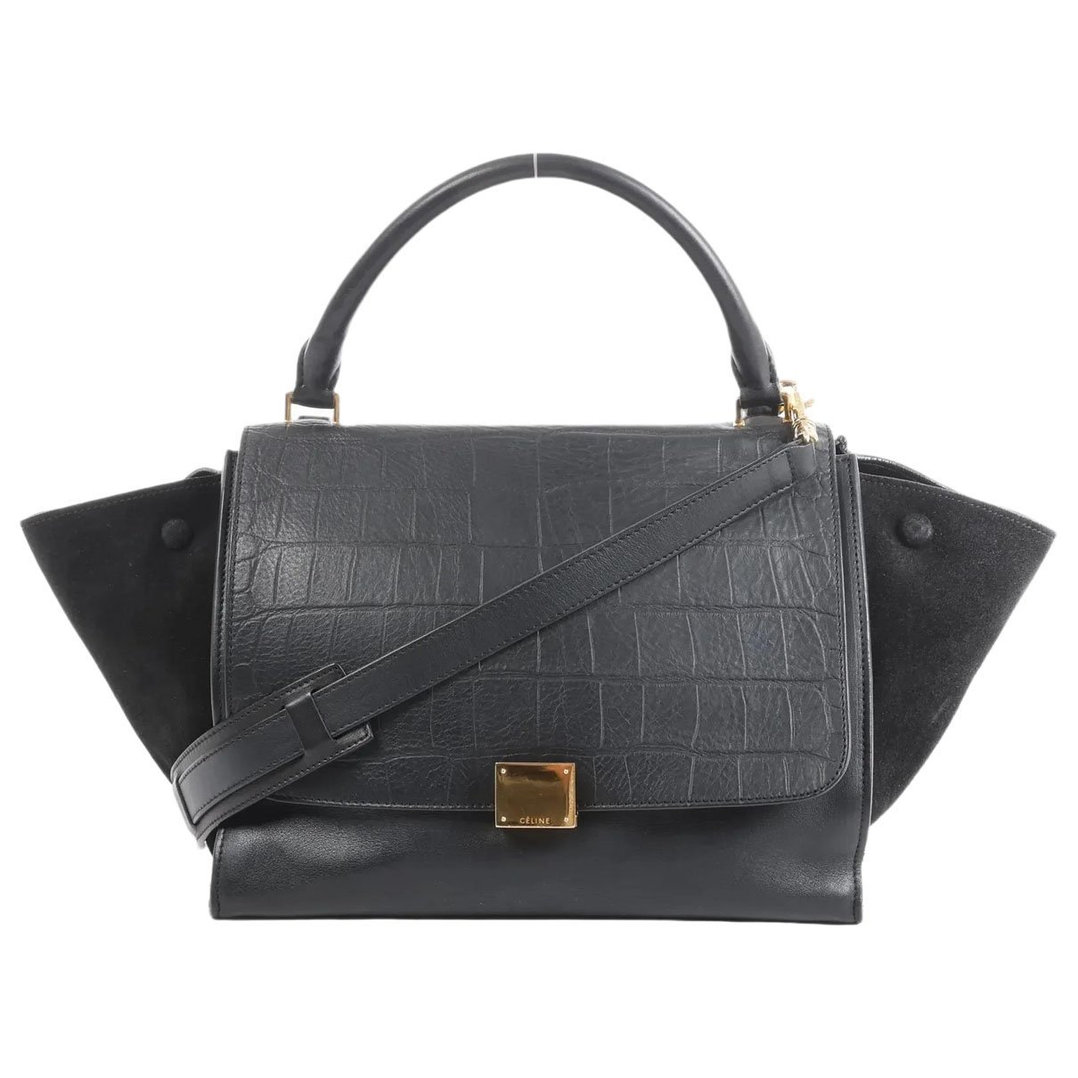 Trapèze leather handbag