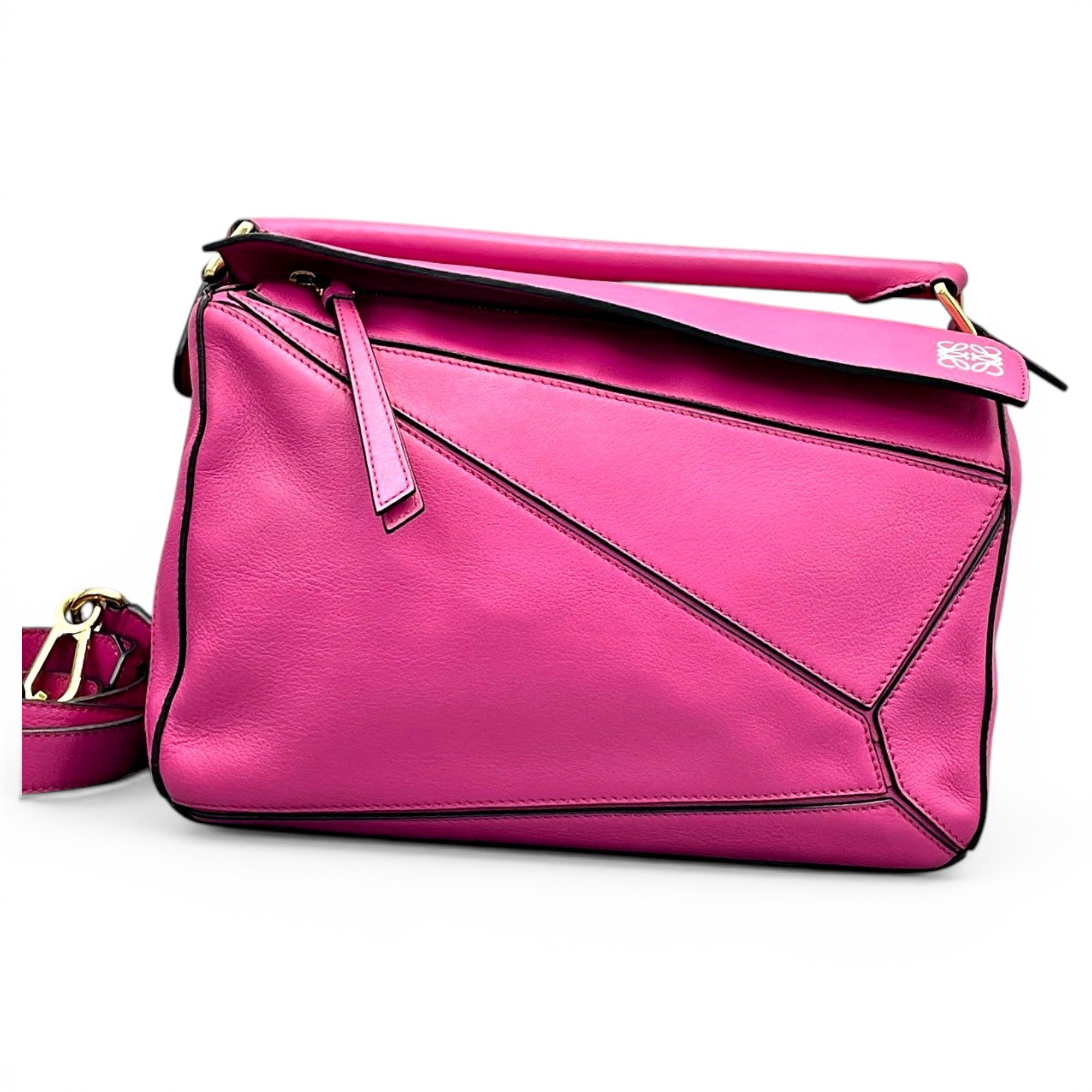 Puzzle leather handbag