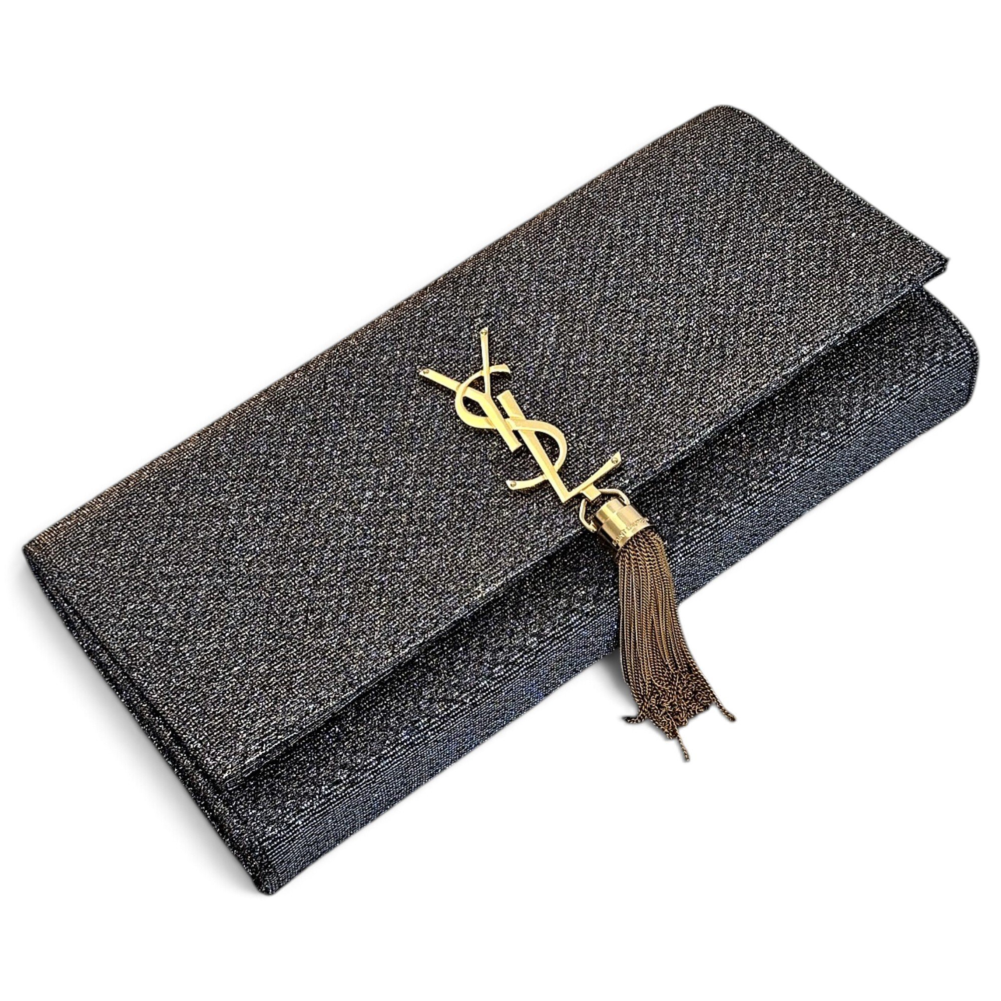Kate monogramme glitter clutch bag
