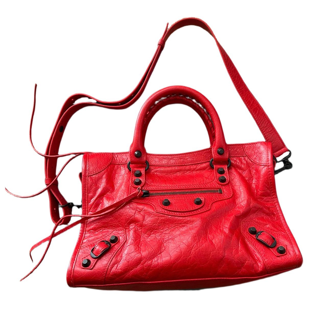 City leather handbag