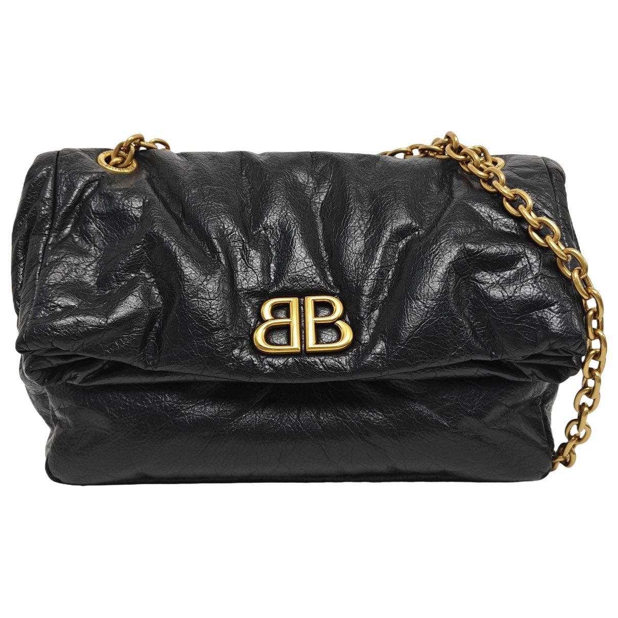 BB chain leather crossbody bag